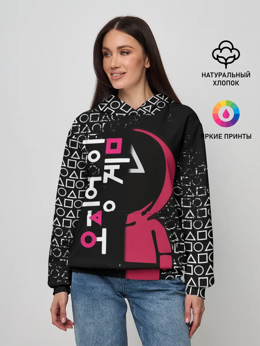 Женское худи / ИГРА В КАЛЬМАРА ТРЕУГОЛЬНИК | SQUID GAME