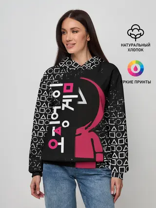 Женское худи / ИГРА В КАЛЬМАРА ТРЕУГОЛЬНИК | SQUID GAME