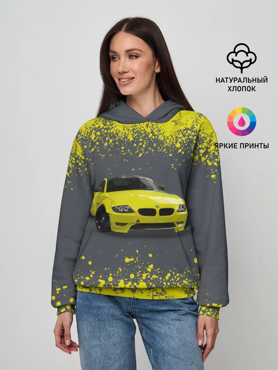 Женское худи / БМВ | ЖЕЛТЫЙ ПЕРФОРМАНС
