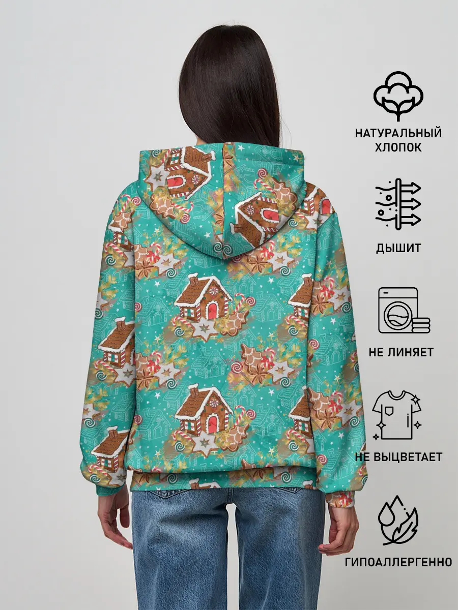 Женское худи / Рождественские пряники паттерн