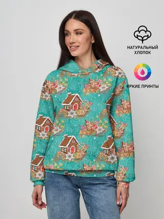 Женское худи / Рождественские пряники паттерн