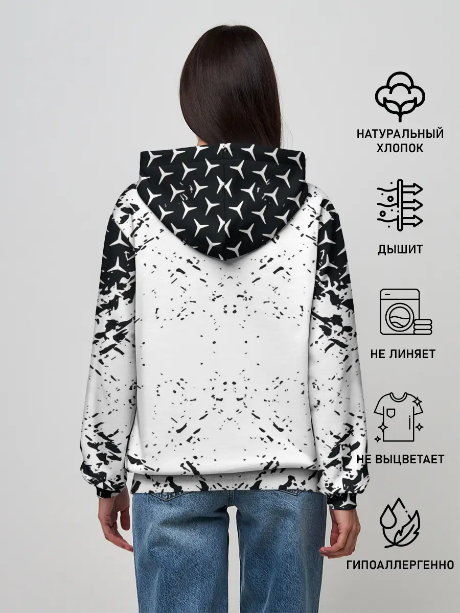 Женское худи / Mercedes | брызги красок,