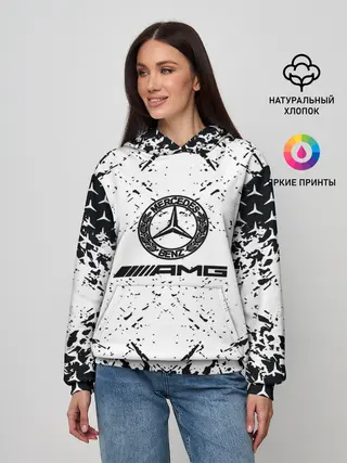 Женское худи / Mercedes | брызги красок,