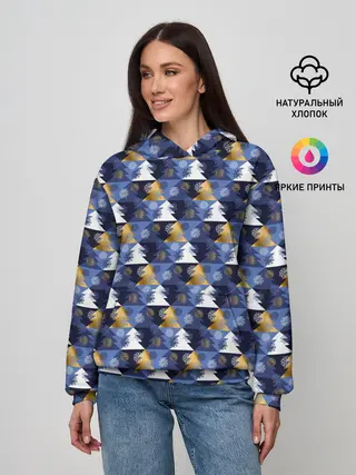 Женское худи / Ёлочки - Снежинки