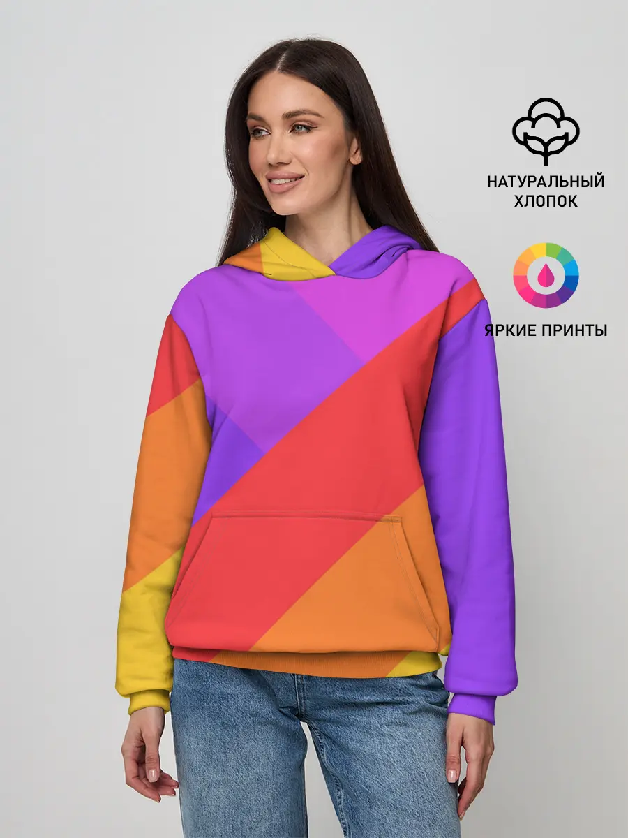 Женское худи / РАДУЖНАЯ ГЕОМЕТРИЯ / RAINBOW GEOMETRY