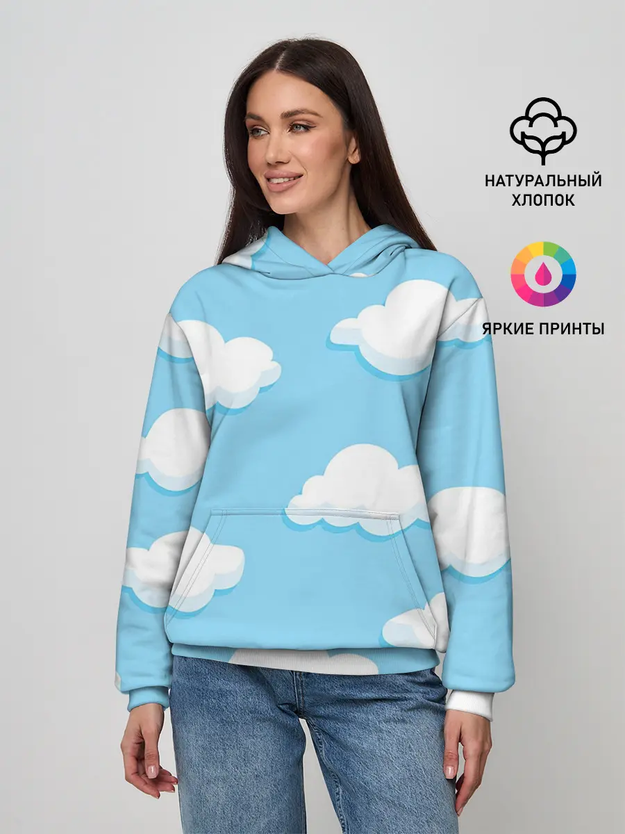 Женское худи / Белые облака