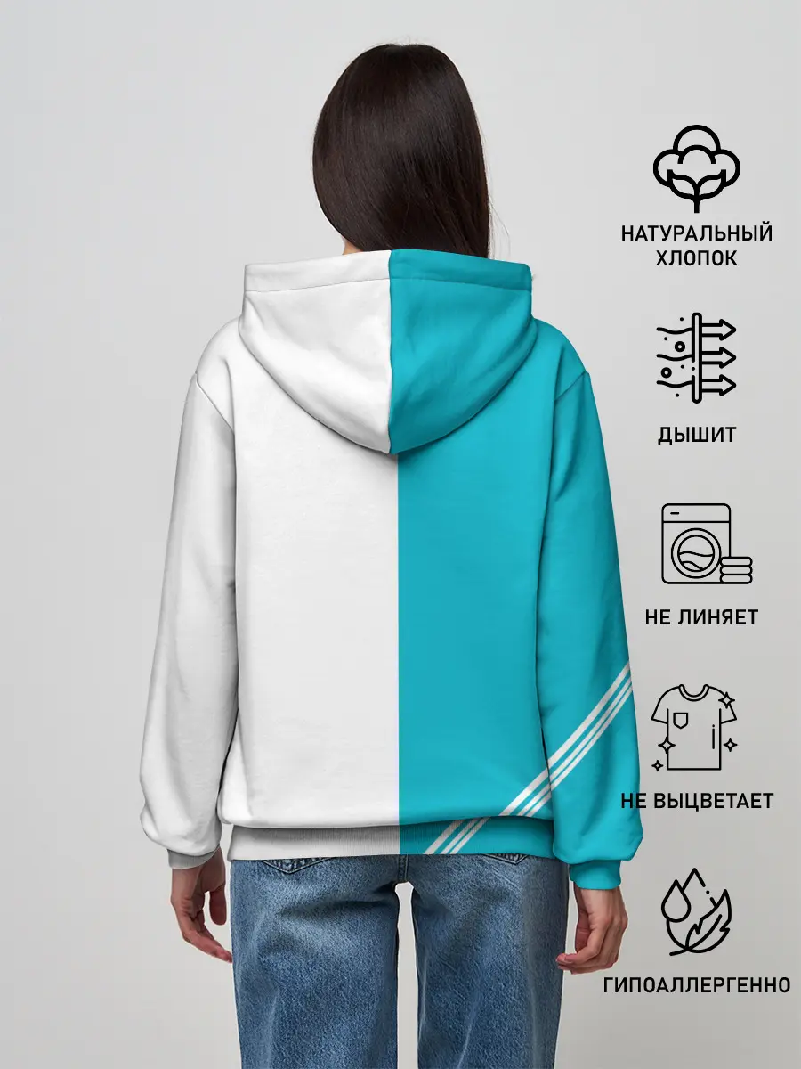 Женское худи / Годжо Сатору бирюзовый Магическая битва