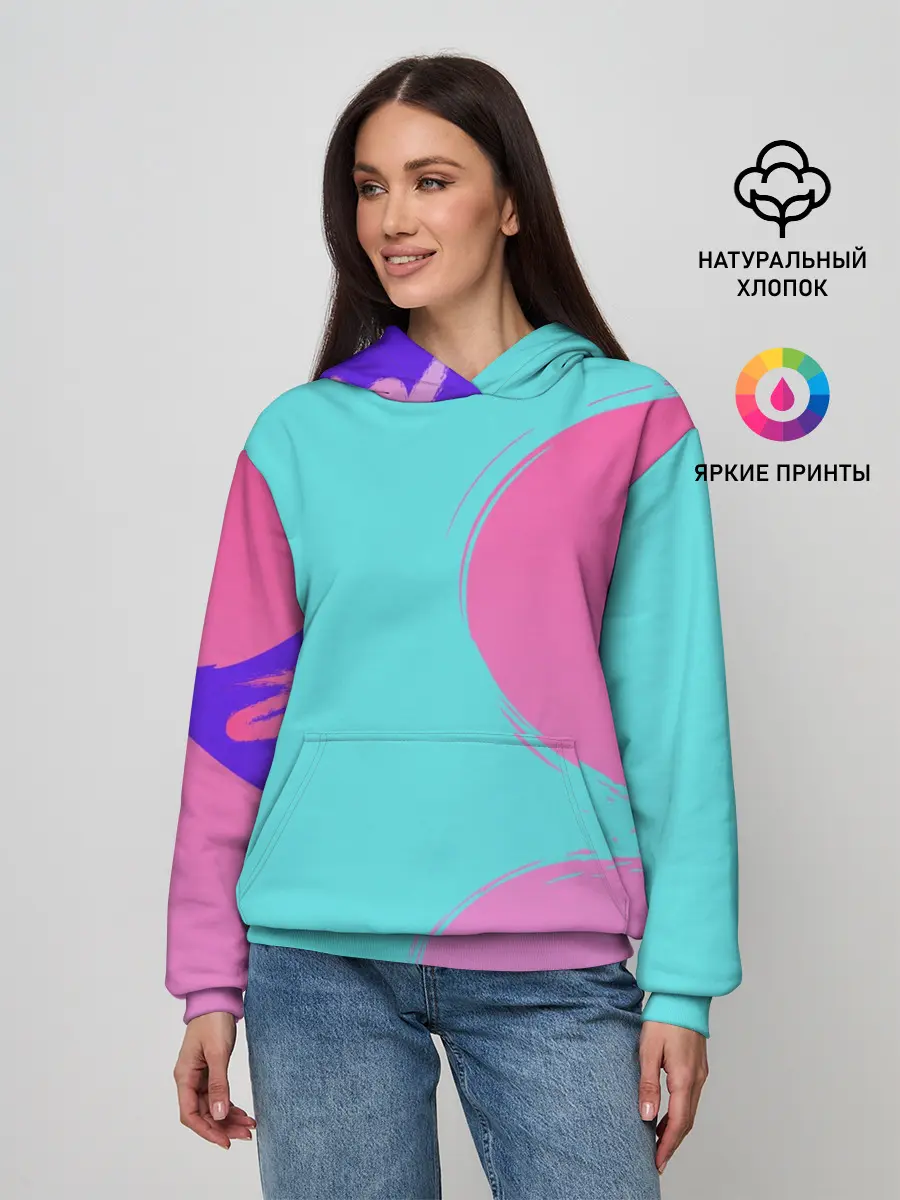 Женское худи / Розово-голубой градиент