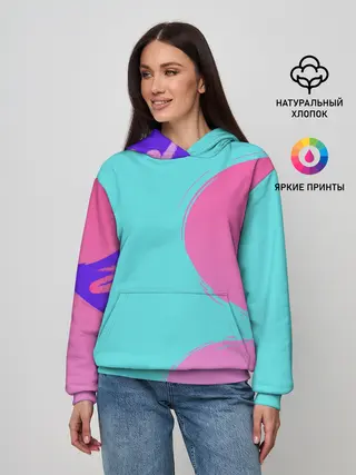 Женское худи / Розово-голубой градиент