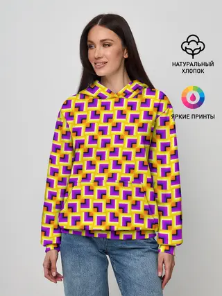 Женское худи / Фон с квадратами