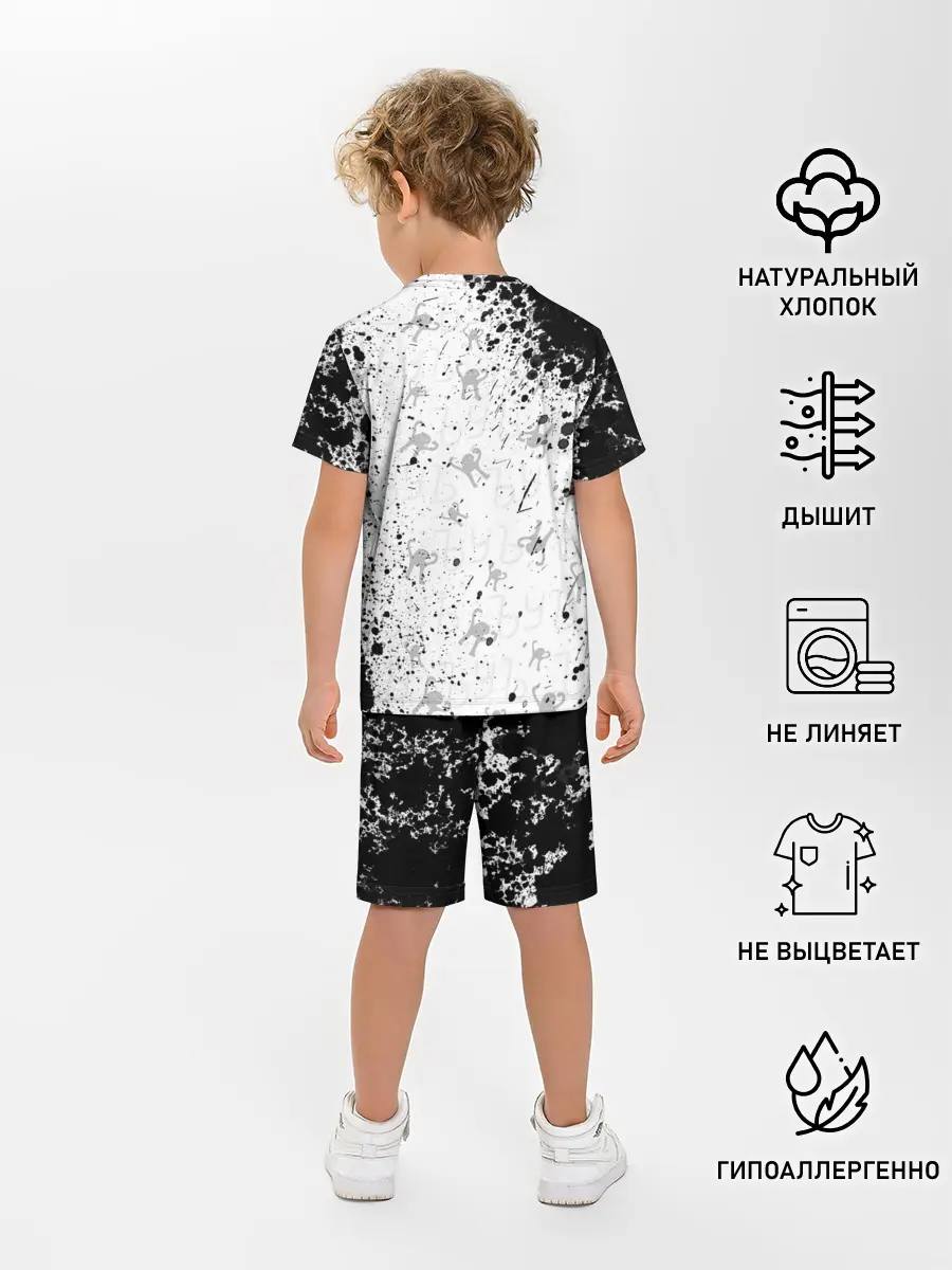 Детская пижама с шортами / ЪУЪ СЪУКА брызги красок