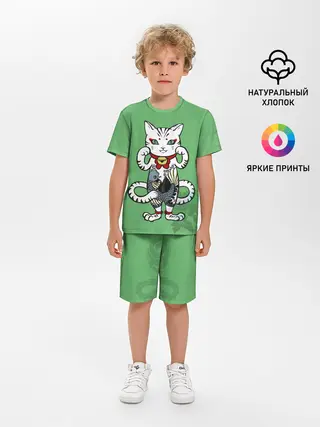Детская пижама с шортами / ЯПОНСКИЙ КОТ | JAPANESE CAT