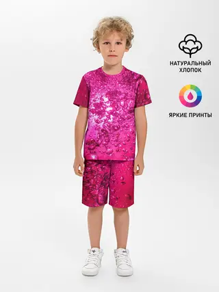 Детская пижама с шортами / Розовые Пузырьки