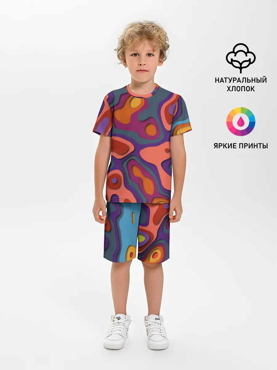Детская пижама с шортами / РазноцВетная абстракция