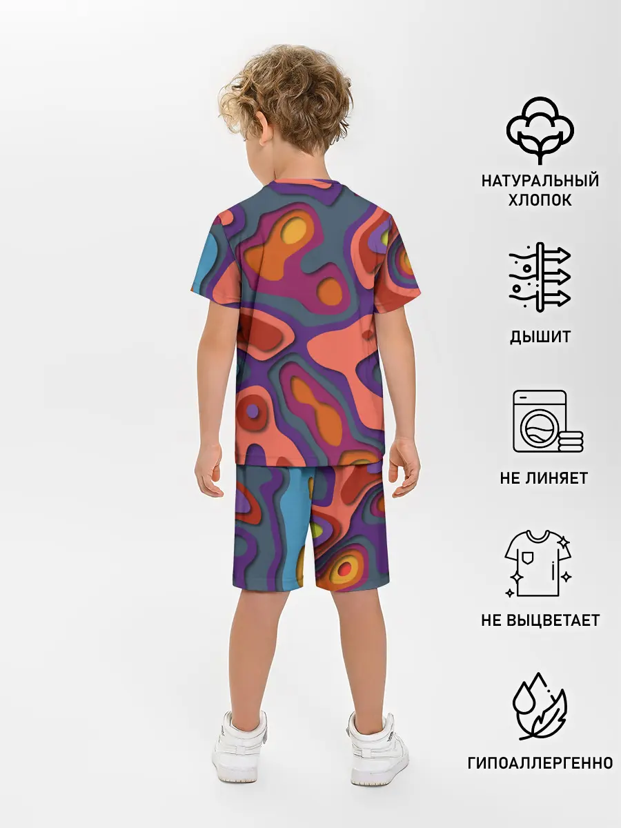 Детская пижама с шортами / РазноцВетная абстракция