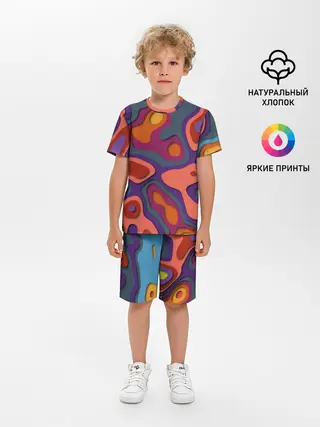 Детская пижама с шортами / РазноцВетная абстракция