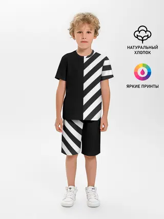 Детская пижама с шортами / Черно-Белые Полосы