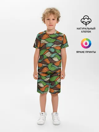 Детская пижама с шортами / Абстрактные волны