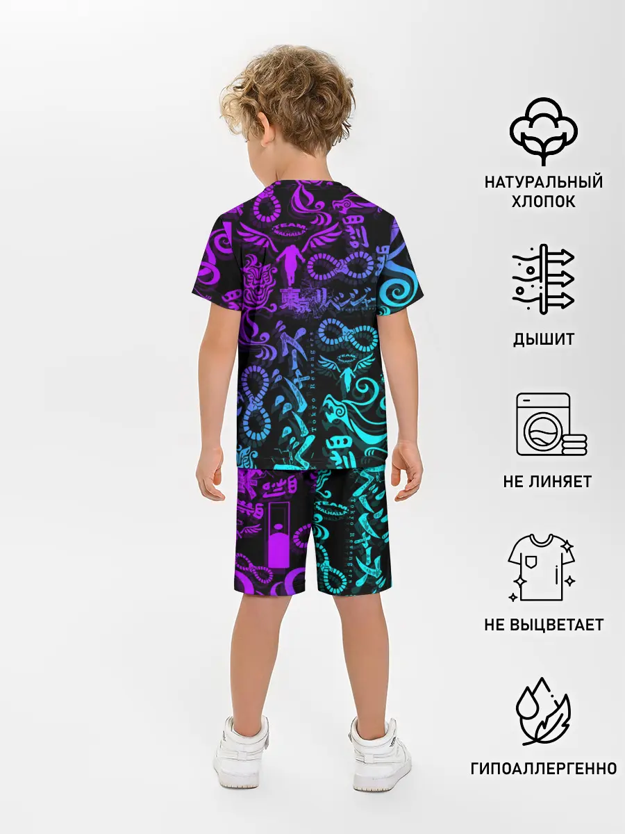 Детская пижама с шортами / ТАТУ ТОКЙСКИЕ МСТИТЕЛИ НЕОН |