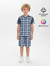 Детская пижама с шортами / Синий узор в клетку