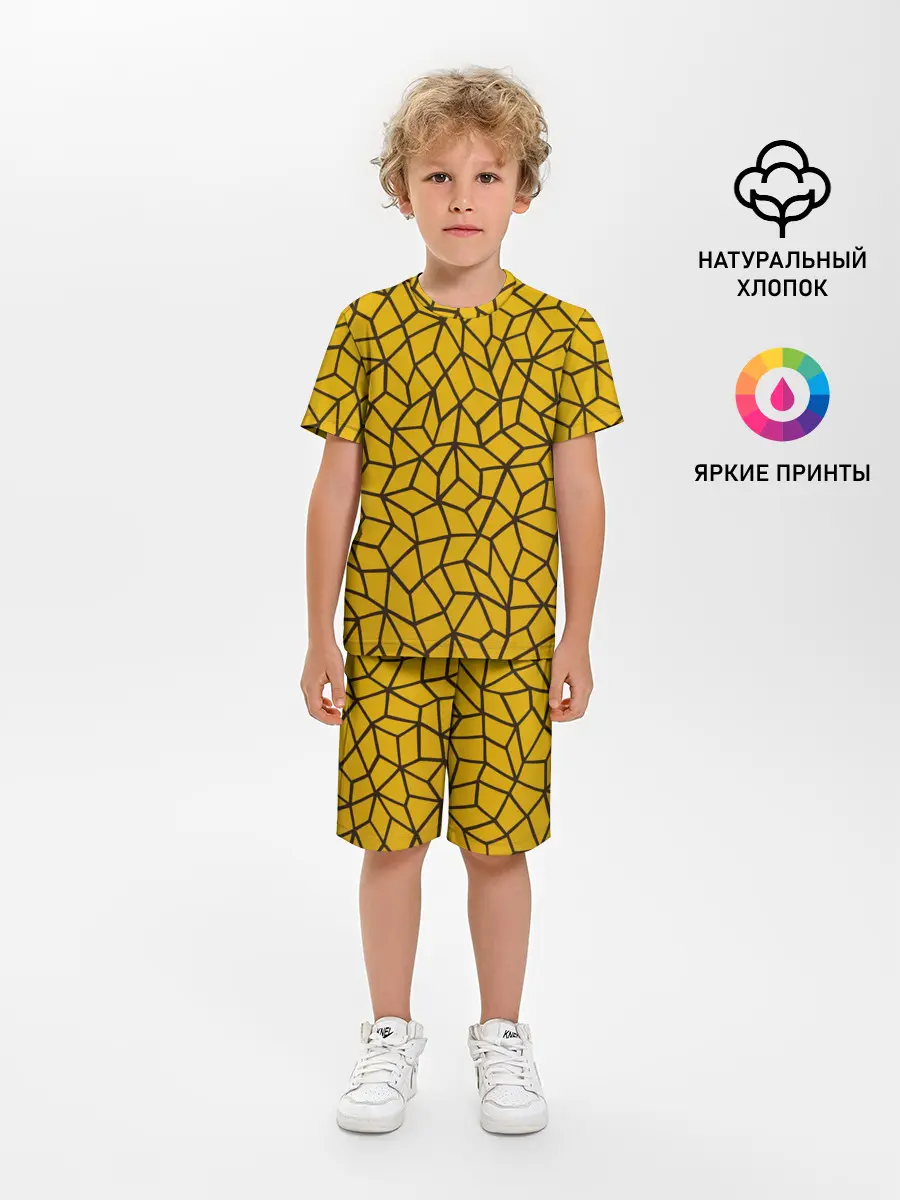 Детская пижама с шортами / Геометрическая текстура
