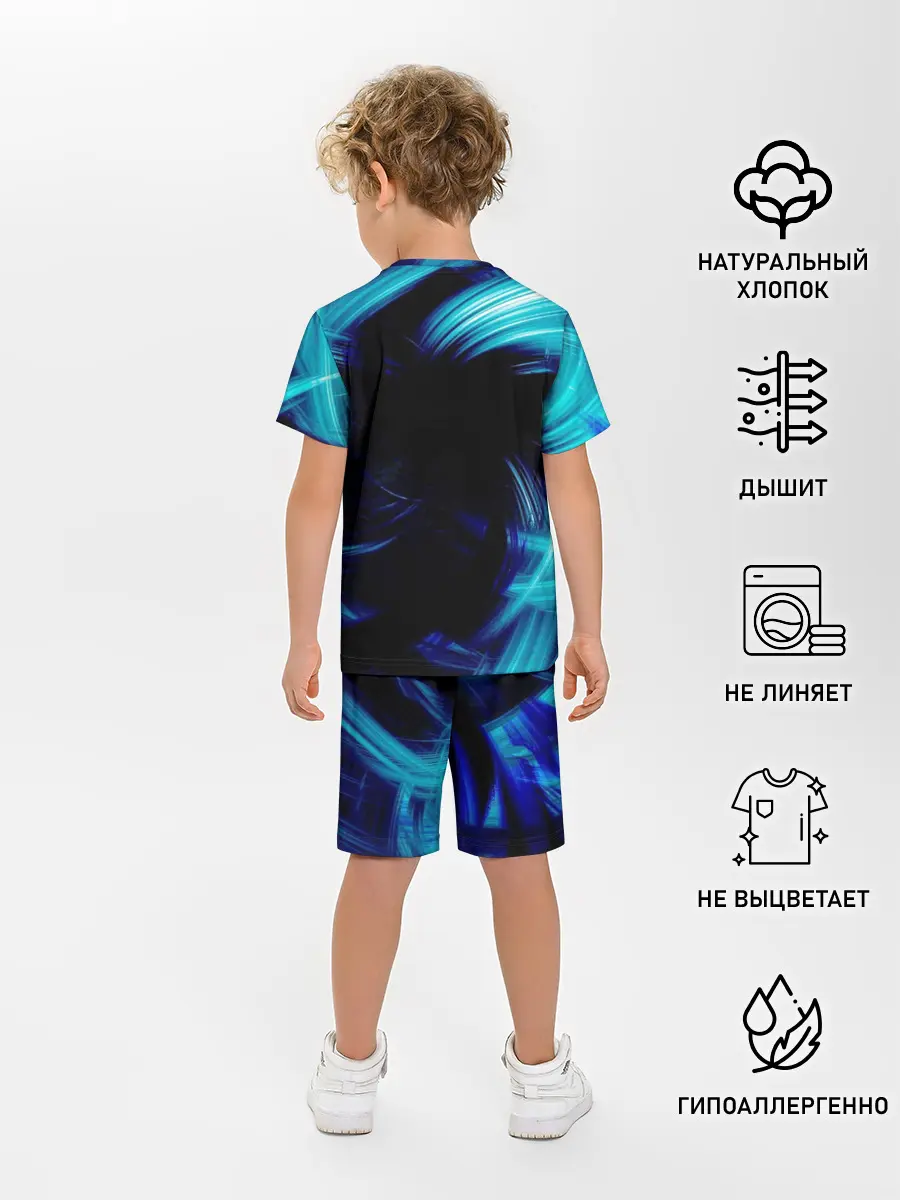 Детская пижама с шортами / Неоновый вихрь
