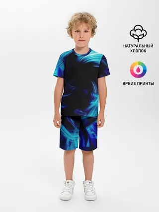 Детская пижама с шортами / Неоновый вихрь