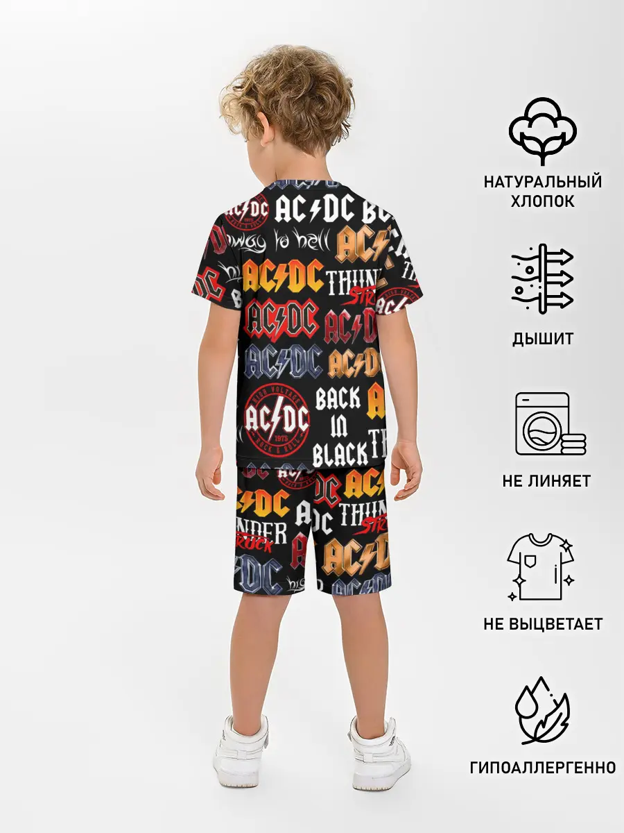 Детская пижама с шортами / AC DC LOGOBOMBING