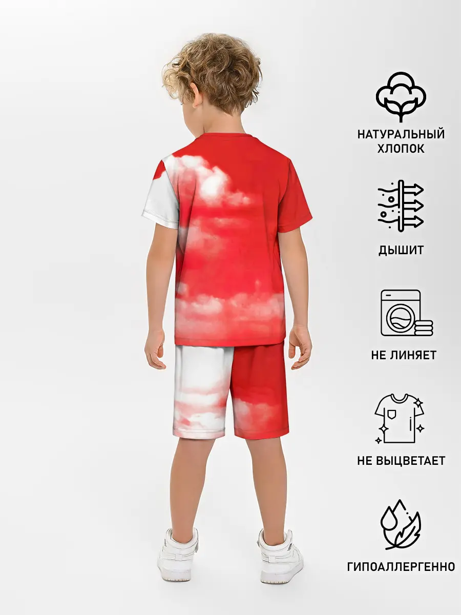 Детская пижама с шортами / 30 Seconds to Mars красное небо