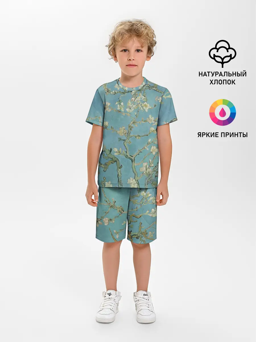 Детская пижама с шортами / Ван Гог Цветущие ветки миндаля