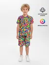 Детская пижама с шортами / РАЗНОЦВЕТНЫЙ ПАЗЛ