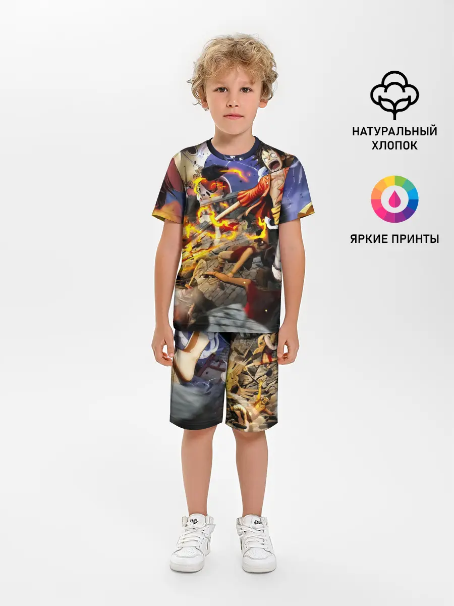 Детская пижама с шортами / Экшен One Piece. Большой куш