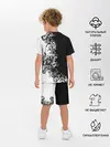 Детская пижама с шортами / Черно-белый узор.
