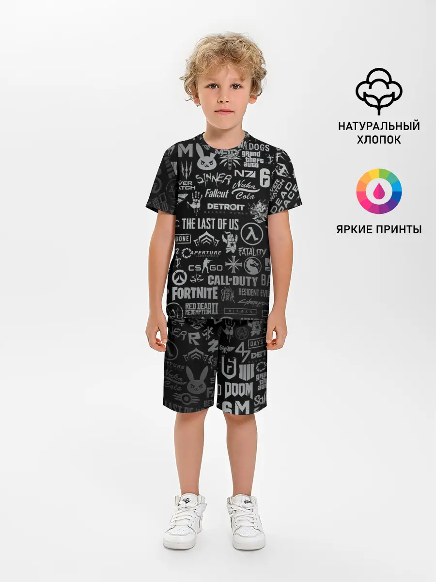 Детская пижама с шортами / ЛОГОТИПЫ ИГР / LOGO GAMES