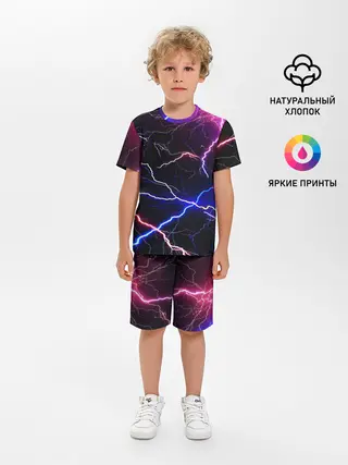 Детская пижама с шортами / НЕОНОВЫЕ МОЛНИИ