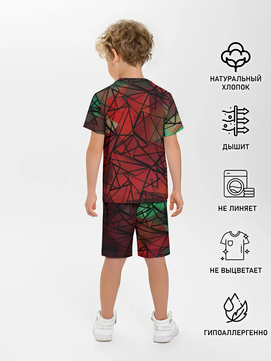 Детская пижама с шортами / Абстрактный геометрический