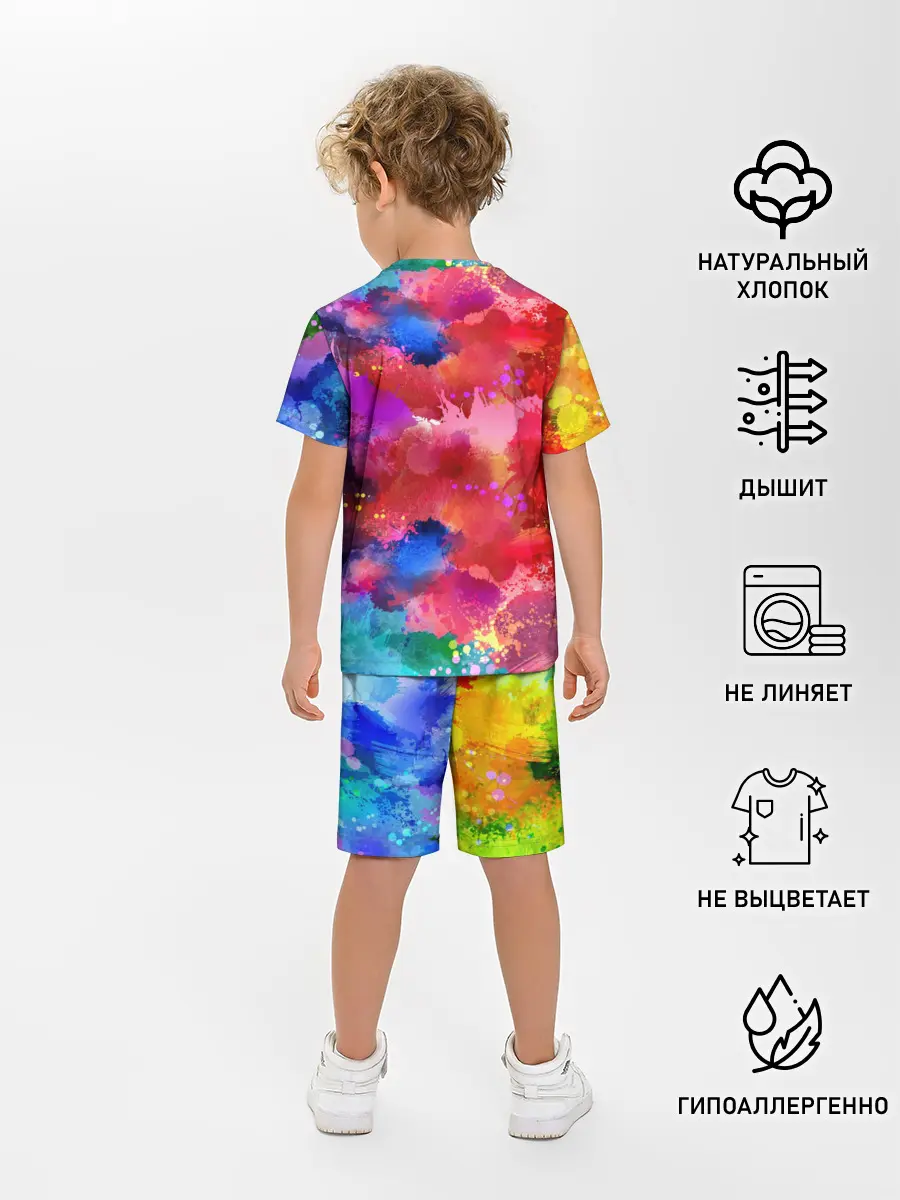Детская пижама с шортами / Брызги красок