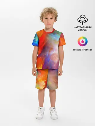 Детская пижама с шортами / Сине-желтое небо