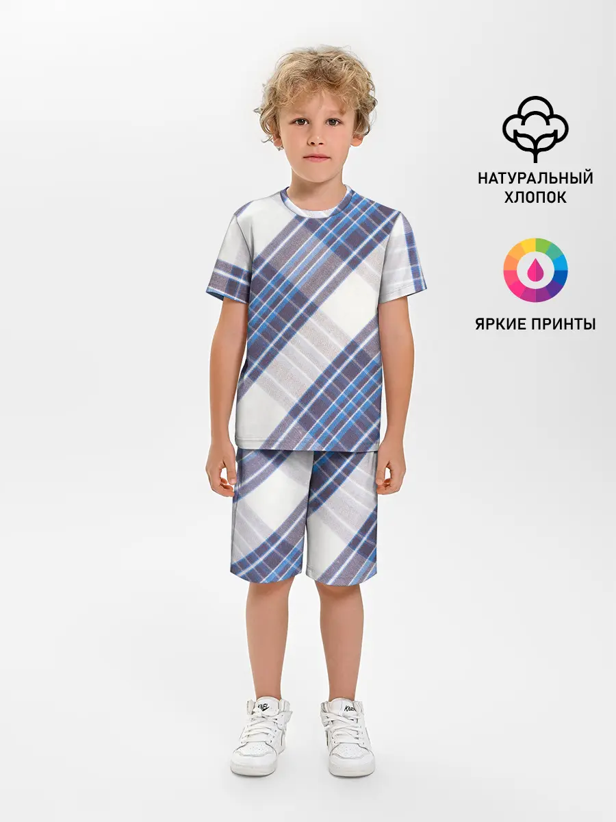 Детская пижама с шортами / Шотландка | Scottish | Tartan