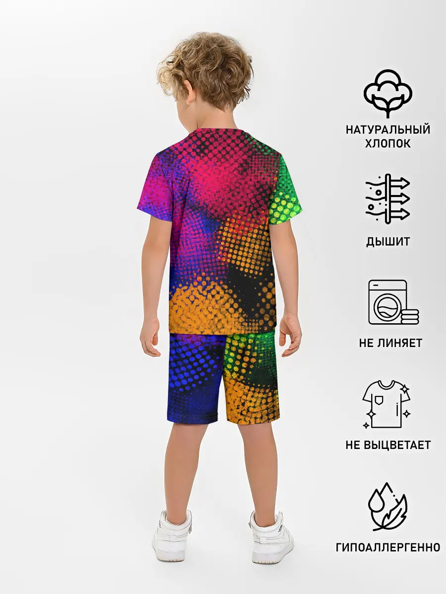 Детская пижама с шортами / Цветные Разводы