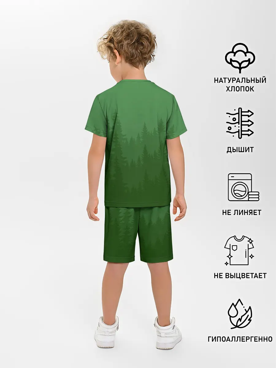 Детская пижама с шортами / Зеленый Лес