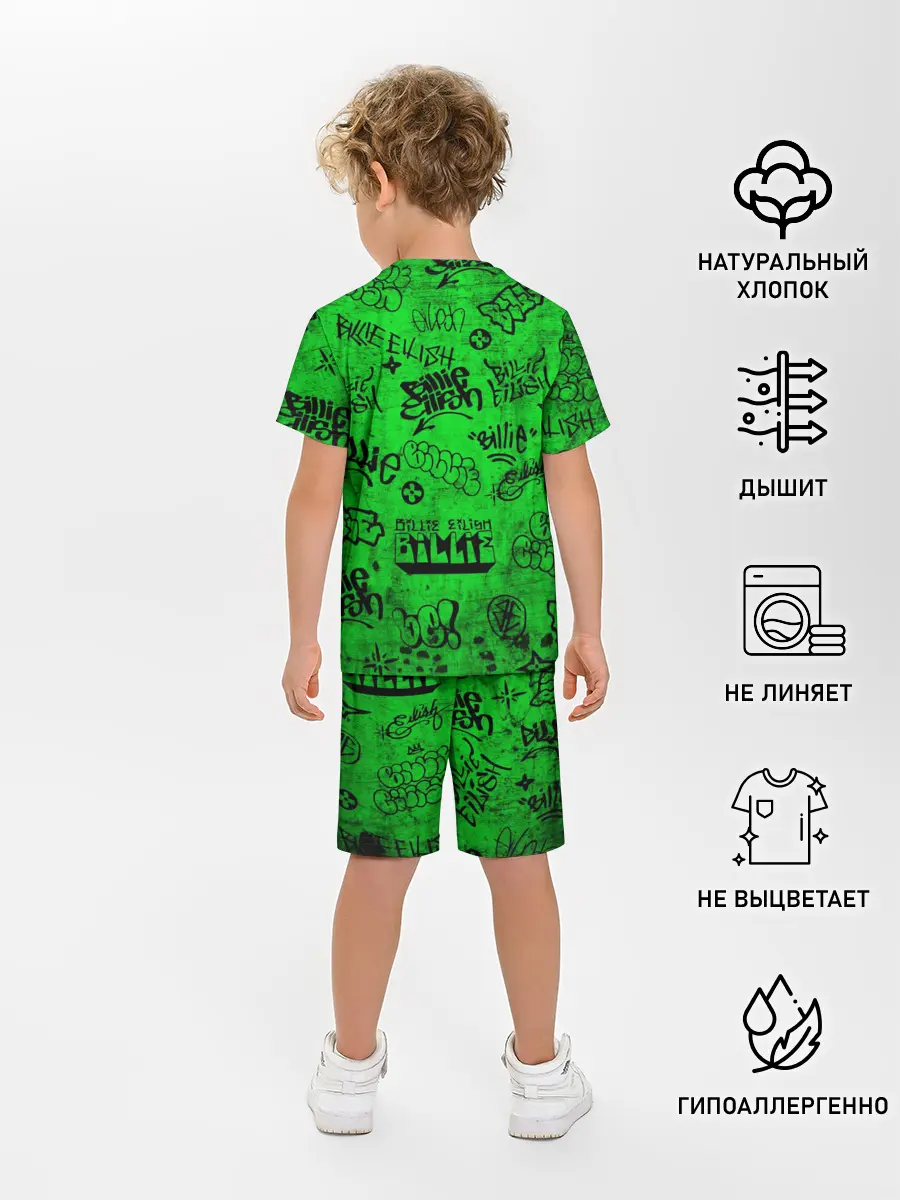 Детская пижама с шортами / Billie Eilish Graffiti Grunge