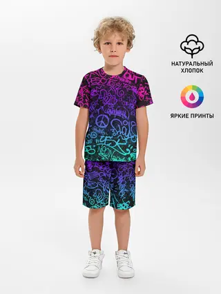 Детская пижама с шортами / Граффити Neon