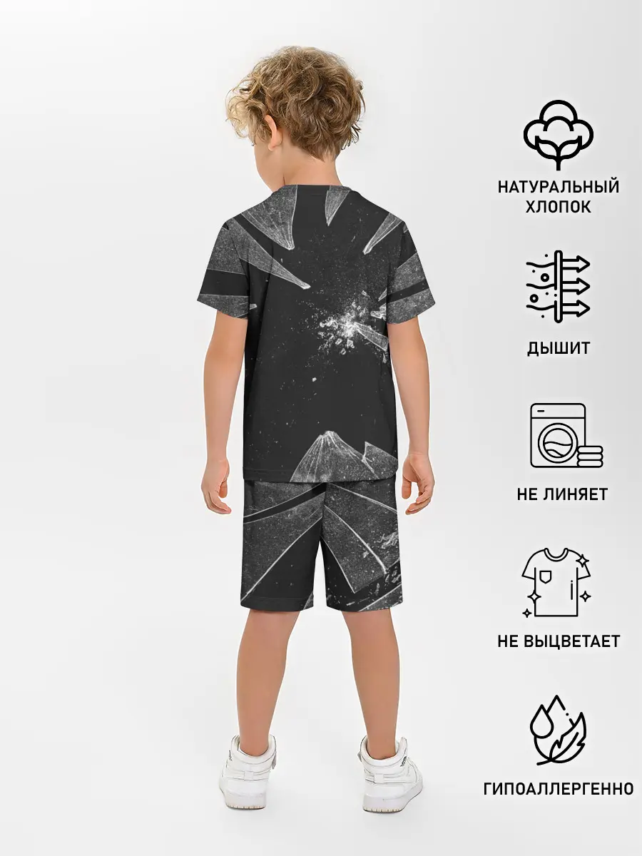 Детская пижама с шортами / Геометри Даш осколки | Geometry Dash