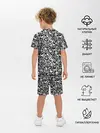 Детская пижама с шортами / Черно-белая роспись