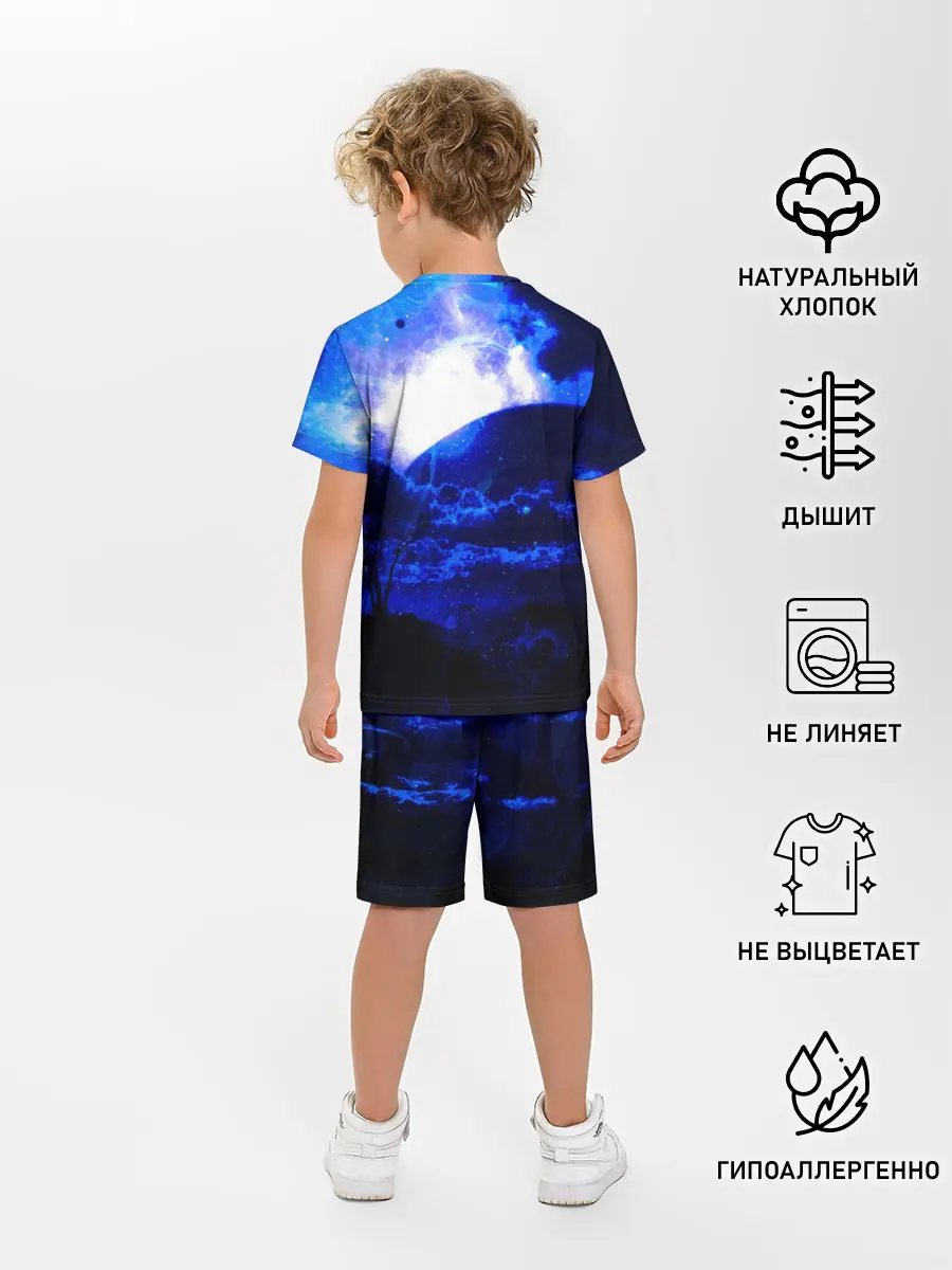Детская пижама с шортами / Космический закат