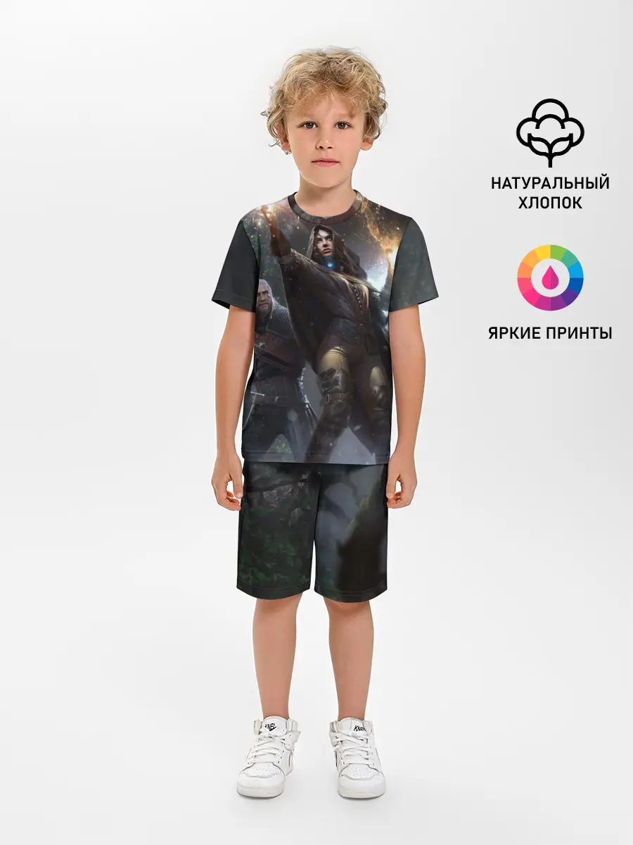 Детская пижама с шортами / Йеннифер и Геральт