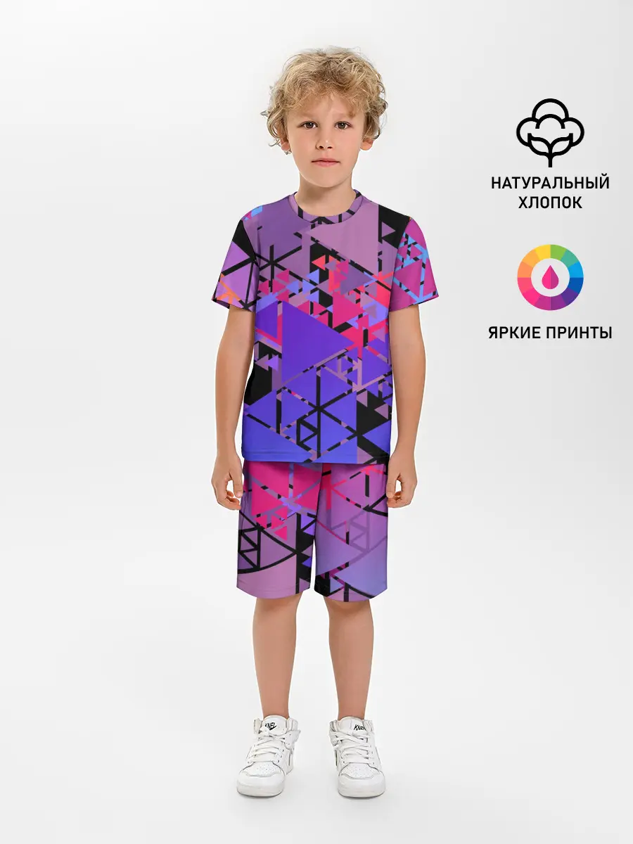 Детская пижама с шортами / Треугольники