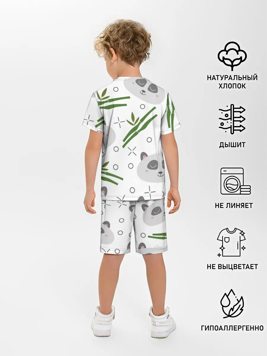 Детская пижама с шортами / Панда с бамбуком