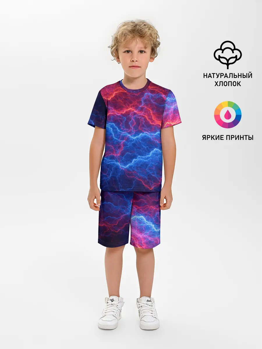 Детская пижама с шортами / Молнии: Огонь и лед